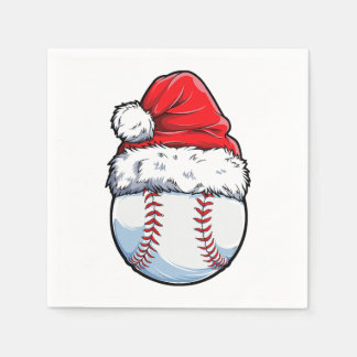 クリスマスベースボールサンタハットクリスマスボーイズキャチェ スタンダードカクテルナプキン