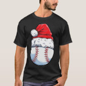 クリスマスベースボールサンタハットクリスマスボーイズキャチェ Tシャツ (正面)