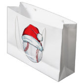クリスマスベースボールサンタハットボールキッズボーイズメンズ ラージペーパーバッグ (正面アングル)