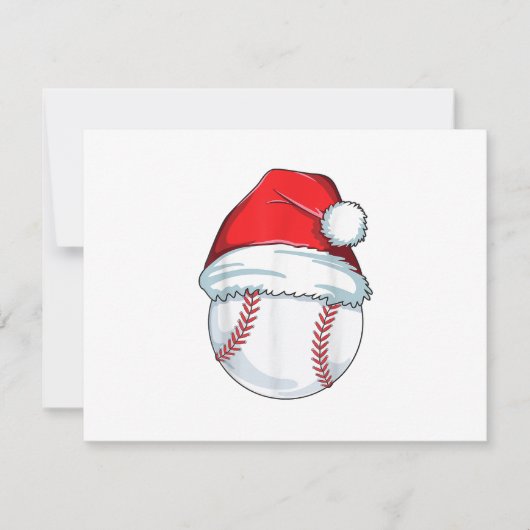 クリスマスベースボールサンタハットボールキッズボーイズメンズ 出欠カード (正面)