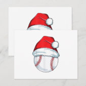 クリスマスベースボールサンタハットボールキッズボーイズメンズ 出欠カード (正面/裏面)