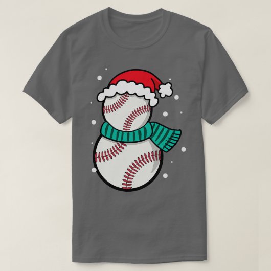 クリスマスベースボールサンタハット Tシャツ (デザイン正面)