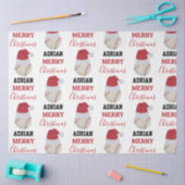 クリスマスベースボールスポーツボール名前をカスタムする 薄葉紙 (クラフト)