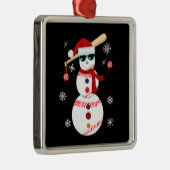 クリスマスベースボール雪だるまサンタハットギフト メタルオーナメント (右)