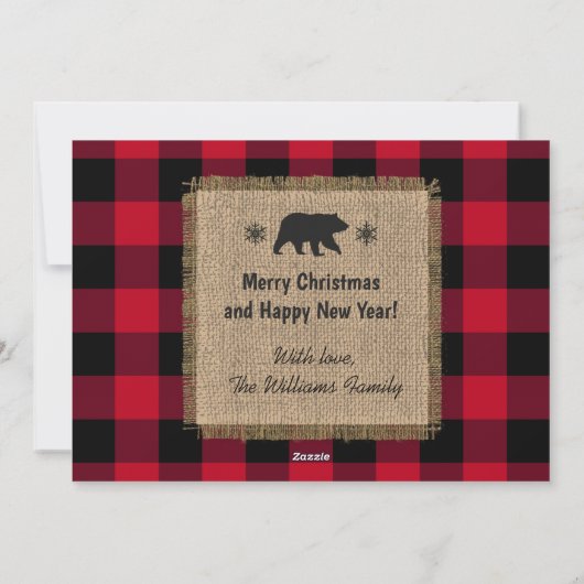 クリスマスベ素朴アーファームハウスファミリー名 シーズンカード (裏面)