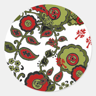 クリスマスペイズリーシール ラウンドシール