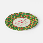 クリスマスペイズリー名cookie交換紙プレート ペーパープレート (アングル)