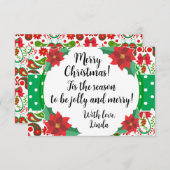 クリスマスペイズリー&ポインセチアすてき (正面/裏面)