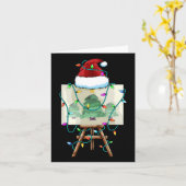 クリスマスペインターデザインサンタクリスマスス絵を描ティスト カード (黄色い花)