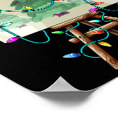 クリスマスペインターデザインサンタクリスマスス絵を描ティスト ポスター (角)