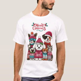 クリスマスペッツ編み物スタイル Tシャツ