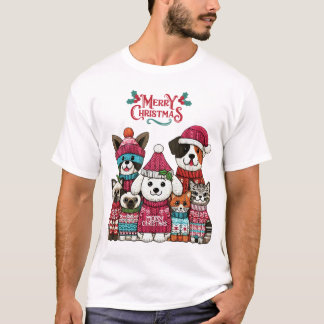 クリスマスペッツ編み物スタイル Tシャツ