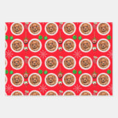 クリスマスペットの写真パターンオモチャ ラッピングペーパーシート (正面)