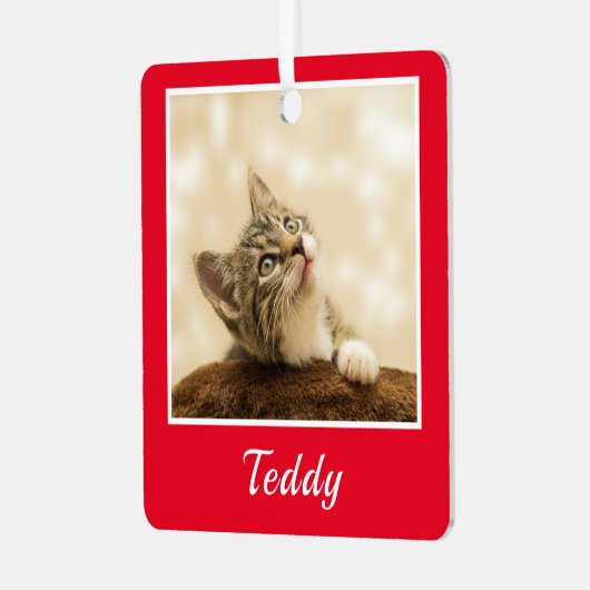 クリスマスペットの写真名 メタルオーナメント (正面左)