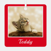 クリスマスペットの写真名 メタルオーナメント (裏面)