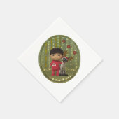 クリスマスペットの友人 スタンダードカクテルナプキン (角)