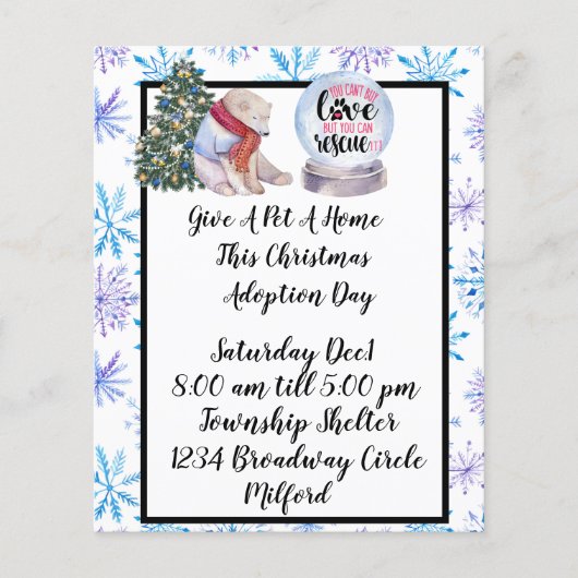 クリスマスペットの養子縁組 チラシ (正面)
