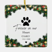 クリスマスペットキャットドッグメモリアル セラミックオーナメント (正面)