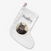 クリスマスペットキャットフォトシンプルタイポグラフィ スモールクリスマスストッキング (正面 (吊り時))