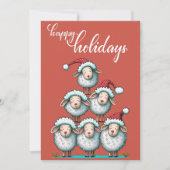 クリスマスペット愛人の可愛い羊クリスマスフラット シーズンカード (正面)