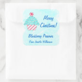 クリスマスペパーミントカスタムカップケーキ食品瓶ラベル スクエアシール (バッグ)