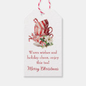 クリスマスペパーミントカップティーパーティーの好意 ギフトタグ (正面)