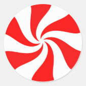 クリスマスペパーミントキャンディクラシックーのラウンドステッカー ラウンドシール (正面)