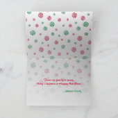 クリスマスペパーミントキャンディグリーンホリデーグリーティング シーズンカード (内部)