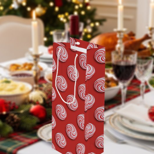 クリスマスペパーミントキャンディフェスティバルワイン抱き枕 ワインギフトバッグ
