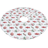 クリスマスペパーミントキャンディーズとキャンディーキャンディー ブラッシュドポリエステルツリースカート (アングル)