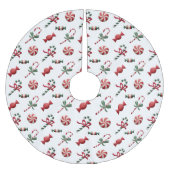 クリスマスペパーミントキャンディーズとキャンディーキャンディー ブラッシュドポリエステルツリースカート (正面)