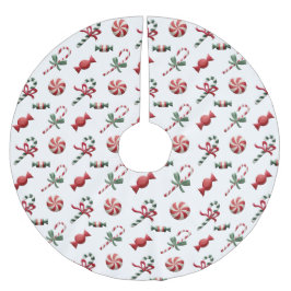 クリスマスペパーミントキャンディーズとキャンディーキャンディー ブラッシュドポリエステルツリースカート