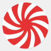 クリスマスペパーミントキャンディ旋回シール ラウンドシール (正面)