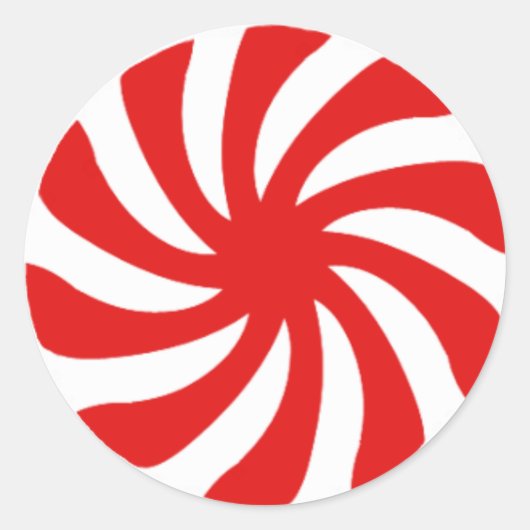 クリスマスペパーミントキャンディ旋回シール ラウンドシール (正面)