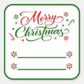 クリスマスペパーミントキャンディ スクエアシール (正面)