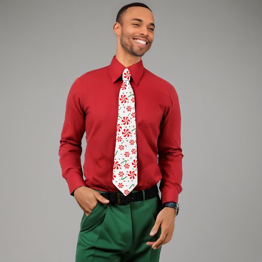 クリスマスペパーミントキャンディ ネクタイ