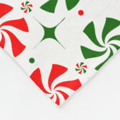 クリスマスペパーミントキャンディ フリースブランケット (角)