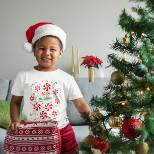 クリスマスペパーミントキャンディ ベビーTシャツ