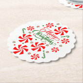 クリスマスペパーミントキャンディ ペーパーコースター (アングル)
