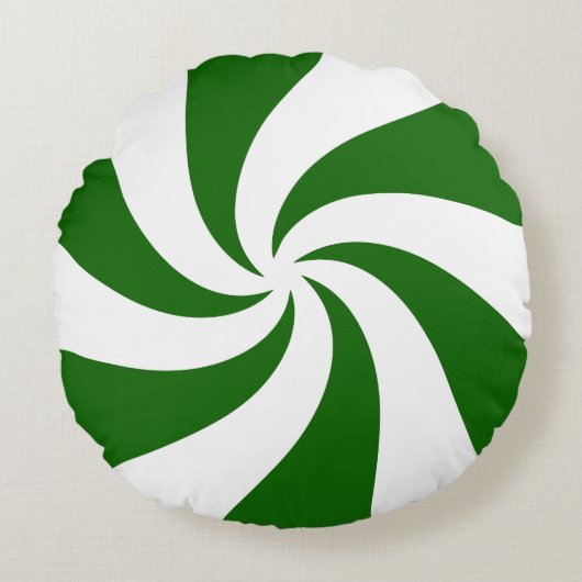 クリスマスペパーミントキャンディ ラウンドクッション (正面)