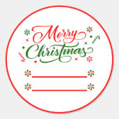 クリスマスペパーミントキャンディ ラウンドシール (正面)