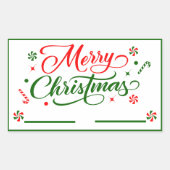 クリスマスペパーミントキャンディ 長方形シール (正面)