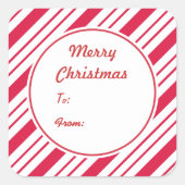 クリスマスペパーミントギフトラベルシール スクエアシール (正面)
