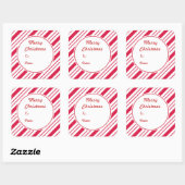 クリスマスペパーミントギフトラベルシール スクエアシール (シート)