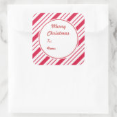 クリスマスペパーミントギフトラベルシール スクエアシール (バッグ)