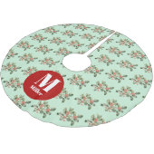 クリスマスペパーミントグリーンミステルトー名前をカスタムする ブラッシュドポリエステルツリースカート (アングル)