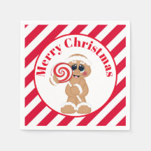 クリスマスペパーミントジンジャーブレッドパーティーナプキン