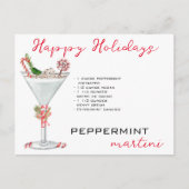 クリスマスペパーミントマルティニカクテルレシピ ポストカード (正面)