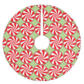 クリスマスペパーミントラウンドレッドホワイトストライプのキャンディ ブラッシュドポリエステルツリースカート (正面)