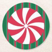 クリスマスペパーミント ラウンドペーパーコースター (正面)